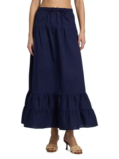 Peixoto Women's Rily Tiered Maxi Skirt - Navy | Thumbnail 9 Peixoto Women's Rily Tiered Maxi Skirt - Navy | Thumbnail 9