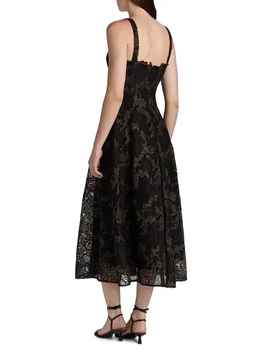 As It May Women's Lola Metallic Lace Midi-Dress - Black Gold | Thumbnail 5 As It May Women's Lola Metallic Lace Midi-Dress - Black Gold | Thumbnail 5