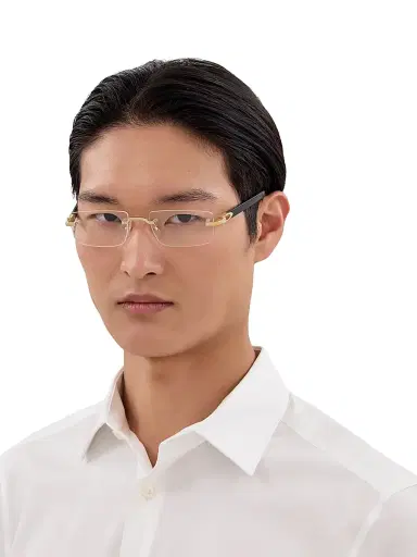 Cartier Men's C Decor 56MM 24K-Gold-Plated Rectangular Optical Eyeglasses - Gold Black | Thumbnail 2 Cartier Men's C Decor 56MM 24K-Gold-Plated Rectangular Optical Eyeglasses - Gold Black | Thumbnail 2