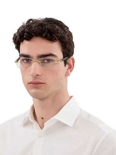 Cartier Men's C Decor 56MM 24K-Gold-Plated Rectangular Optical Eyeglasses - Gold Black | Thumbnail 3 Cartier Men's C Decor 56MM 24K-Gold-Plated Rectangular Optical Eyeglasses - Gold Black | Thumbnail 3