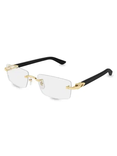 Cartier Men's C Decor 56MM 24K-Gold-Plated Rectangular Optical Eyeglasses - Gold Black | Thumbnail 1 Cartier Men's C Decor 56MM 24K-Gold-Plated Rectangular Optical Eyeglasses - Gold Black | Thumbnail 1