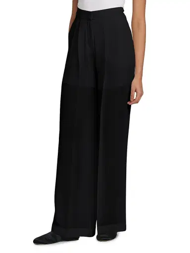 Alberta Ferretti Women's Silk Wide-Leg Trousers | Thumbnail 4 Alberta Ferretti Women's Silk Wide-Leg Trousers | Thumbnail 4