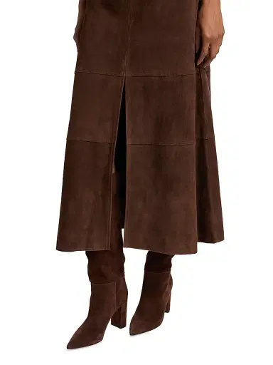 Tanya Taylor Women's Hudson Suede Midi-Skirt - Chocolate | Thumbnail 6 Tanya Taylor Women's Hudson Suede Midi-Skirt - Chocolate | Thumbnail 6