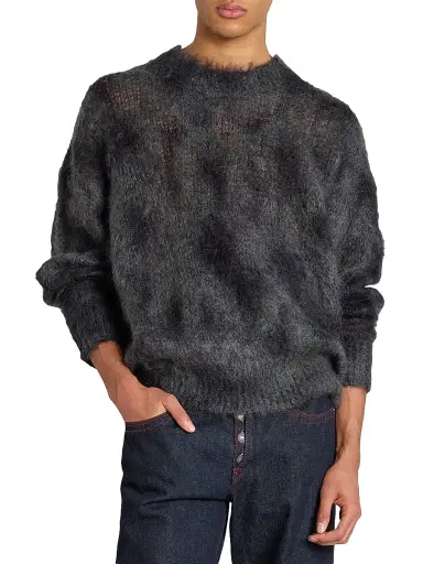 Isabel Marant Men's Miller Mohair-Wool Crewneck Sweater - Anthracite | Thumbnail 3 Isabel Marant Men's Miller Mohair-Wool Crewneck Sweater - Anthracite | Thumbnail 3