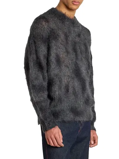 Isabel Marant Men's Miller Mohair-Wool Crewneck Sweater - Anthracite | Thumbnail 4 Isabel Marant Men's Miller Mohair-Wool Crewneck Sweater - Anthracite | Thumbnail 4