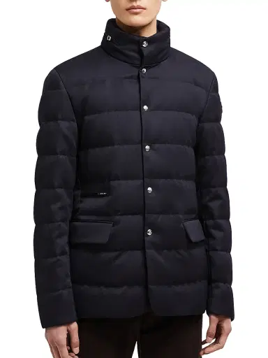 Moncler Men's Bess Puffer Jacket in Wool - Navy Blue - Size XXL | Thumbnail 2 Moncler Men's Bess Puffer Jacket in Wool - Navy Blue - Size XXL | Thumbnail 2