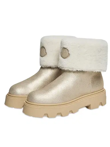 Moncler Women's Aurea Mid Boots in Shearling - Silver | Thumbnail 2 Moncler Women's Aurea Mid Boots in Shearling - Silver | Thumbnail 2