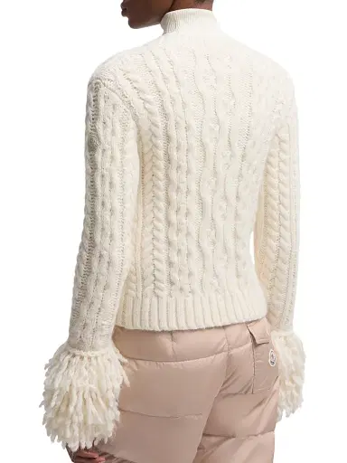 Moncler Women's Cardigan in Alpaca Blend - White | Thumbnail 3 Moncler Women's Cardigan in Alpaca Blend - White | Thumbnail 3