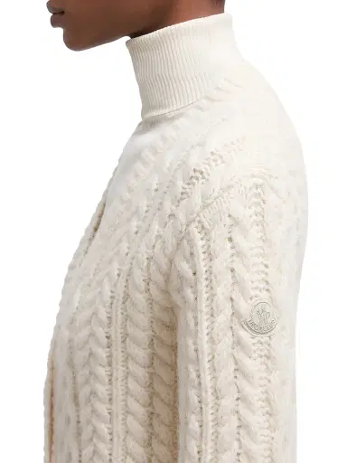 Moncler Women's Cardigan in Alpaca Blend - White | Thumbnail 4 Moncler Women's Cardigan in Alpaca Blend - White | Thumbnail 4