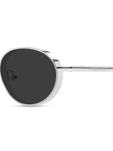 Alexander McQueen Men's Metal T-Bar 50MM Oval Sunglasses - Silver | Thumbnail 5 Alexander McQueen Men's Metal T-Bar 50MM Oval Sunglasses - Silver | Thumbnail 5