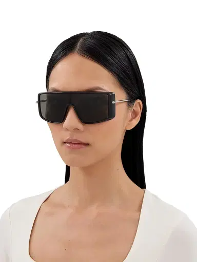 Alexander McQueen Men's T-Bar Visor 99MM Shield Sunglasses - Black | Thumbnail 2 Alexander McQueen Men's T-Bar Visor 99MM Shield Sunglasses - Black | Thumbnail 2