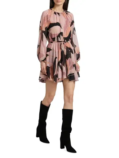 MISA Los Angeles Women's Anthea Abstract-Print Drawstring Minidress - Moody Abstract Floral | Thumbnail 2 MISA Los Angeles Women's Anthea Abstract-Print Drawstring Minidress - Moody Abstract Floral | Thumbnail 2
