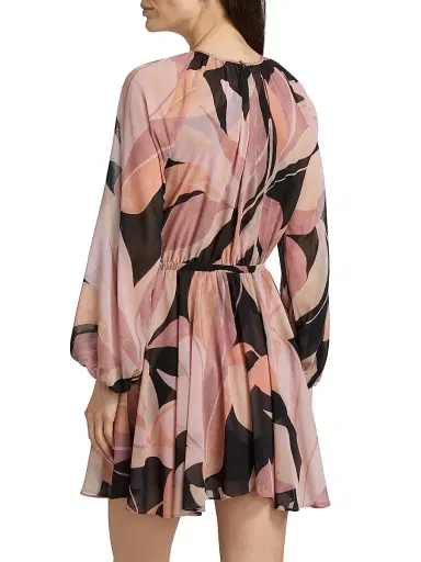 MISA Los Angeles Women's Anthea Abstract-Print Drawstring Minidress - Moody Abstract Floral | Thumbnail 5 MISA Los Angeles Women's Anthea Abstract-Print Drawstring Minidress - Moody Abstract Floral | Thumbnail 5