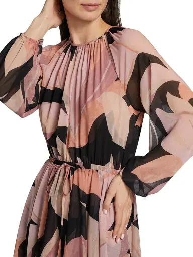 MISA Los Angeles Women's Anthea Abstract-Print Drawstring Minidress - Moody Abstract Floral | Thumbnail 6 MISA Los Angeles Women's Anthea Abstract-Print Drawstring Minidress - Moody Abstract Floral | Thumbnail 6