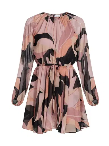 MISA Los Angeles Women's Anthea Abstract-Print Drawstring Minidress - Moody Abstract Floral | Thumbnail 1 MISA Los Angeles Women's Anthea Abstract-Print Drawstring Minidress - Moody Abstract Floral | Thumbnail 1