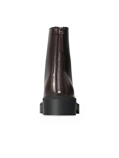 The Row Women's Nobilis 20MM Leather Ankle Boots - Lacquer Brown | Thumbnail 3 The Row Women's Nobilis 20MM Leather Ankle Boots - Lacquer Brown | Thumbnail 3