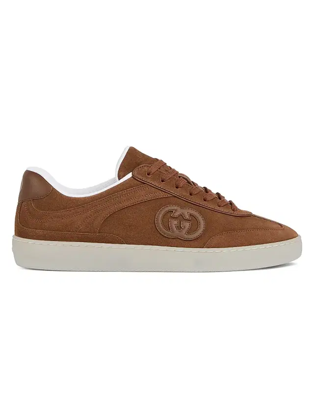 Men's G75 Suede Low-Top Sneakers - Chocolate Brown Men's G75 Suede Low-Top Sneakers - Chocolate Brown