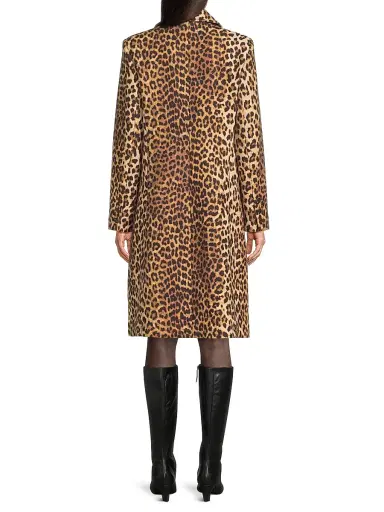 Milly Women's Leopard Double-Breasted Coat | Thumbnail 5 Milly Women's Leopard Double-Breasted Coat | Thumbnail 5