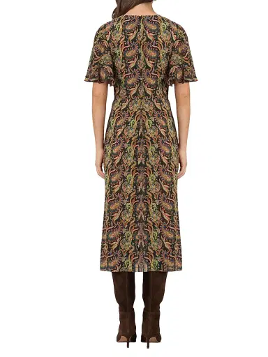 Shoshanna Women's Drew Paisley Cocktail Dress - Jet Teal Rust Multi | Thumbnail 3 Shoshanna Women's Drew Paisley Cocktail Dress - Jet Teal Rust Multi | Thumbnail 3