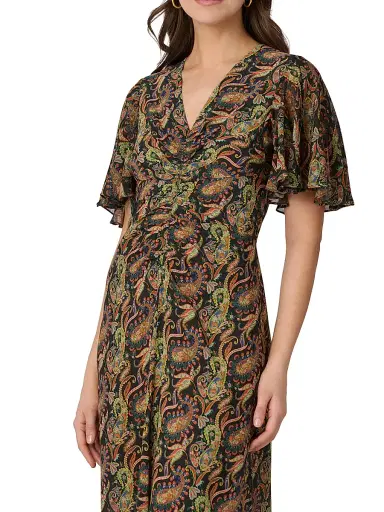 Shoshanna Women's Drew Paisley Cocktail Dress - Jet Teal Rust Multi | Thumbnail 4 Shoshanna Women's Drew Paisley Cocktail Dress - Jet Teal Rust Multi | Thumbnail 4