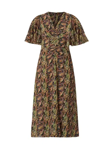 Shoshanna Women's Drew Paisley Cocktail Dress - Jet Teal Rust Multi | Thumbnail 1 Shoshanna Women's Drew Paisley Cocktail Dress - Jet Teal Rust Multi | Thumbnail 1