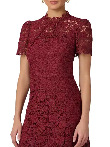 Shoshanna Women's Ella Lace Minidress - Burgundy | Thumbnail 4 Shoshanna Women's Ella Lace Minidress - Burgundy | Thumbnail 4