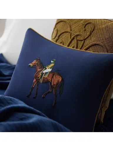 Ralph Lauren Gale Cotton-Wool Equestrian Throw Pillow - True Navy | Thumbnail 3 Ralph Lauren Gale Cotton-Wool Equestrian Throw Pillow - True Navy | Thumbnail 3