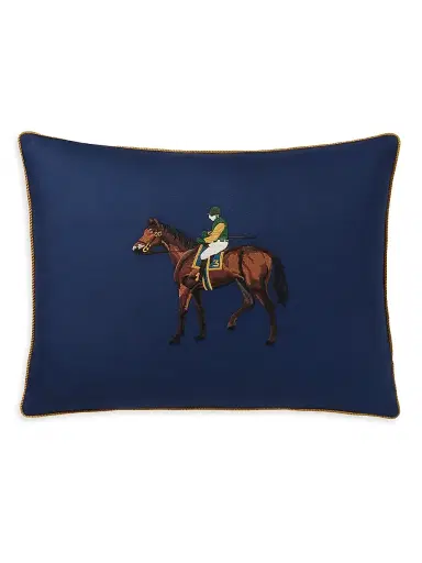 Ralph Lauren Gale Cotton-Wool Equestrian Throw Pillow - True Navy | Thumbnail 1 Ralph Lauren Gale Cotton-Wool Equestrian Throw Pillow - True Navy | Thumbnail 1