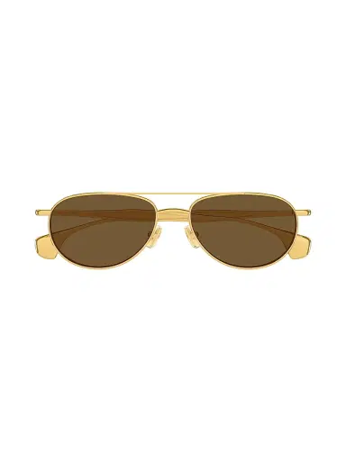Bottega Veneta Women's Fin 56MM Aviator Sunglasses - Gold | Thumbnail 5 Bottega Veneta Women's Fin 56MM Aviator Sunglasses - Gold | Thumbnail 5