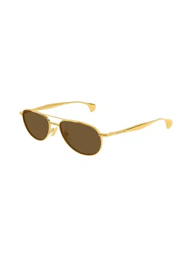 Bottega Veneta Women's Fin 56MM Aviator Sunglasses - Gold | Thumbnail 1 Bottega Veneta Women's Fin 56MM Aviator Sunglasses - Gold | Thumbnail 1
