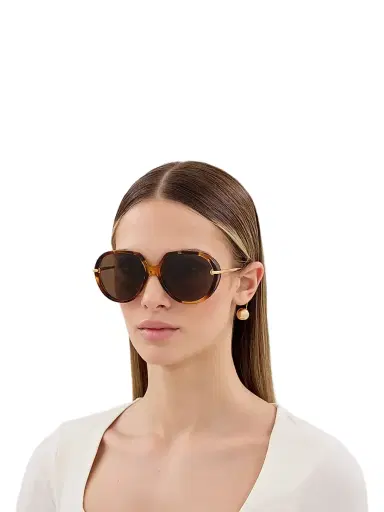 Bottega Veneta Women's Drop 60MM Round Oversized Sunglasses - Havana | Thumbnail 2 Bottega Veneta Women's Drop 60MM Round Oversized Sunglasses - Havana | Thumbnail 2