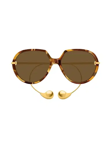 Bottega Veneta Women's Drop 60MM Round Oversized Sunglasses - Havana | Thumbnail 3 Bottega Veneta Women's Drop 60MM Round Oversized Sunglasses - Havana | Thumbnail 3
