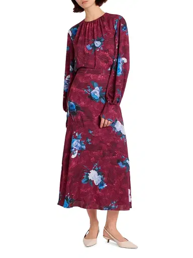 Erdem Women's Floral Blouse - Abstract Rose Mulberry Red | Thumbnail 2 Erdem Women's Floral Blouse - Abstract Rose Mulberry Red | Thumbnail 2