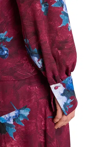 Erdem Women's Floral Blouse - Abstract Rose Mulberry Red | Thumbnail 6 Erdem Women's Floral Blouse - Abstract Rose Mulberry Red | Thumbnail 6