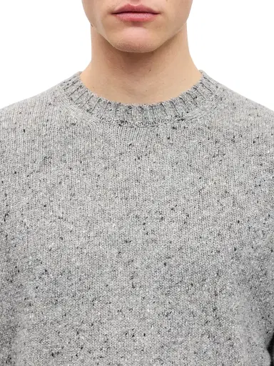 Samsoe Samsoe Men's Sanataniel Wool-Blend Crewneck Sweater - Grey Melange | Thumbnail 6 Samsoe Samsoe Men's Sanataniel Wool-Blend Crewneck Sweater - Grey Melange | Thumbnail 6