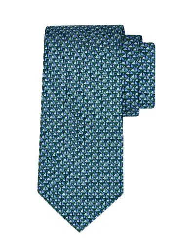 Ferragamo Men's Ancora Sailboat Silk Tie | Thumbnail 1 Ferragamo Men's Ancora Sailboat Silk Tie | Thumbnail 1