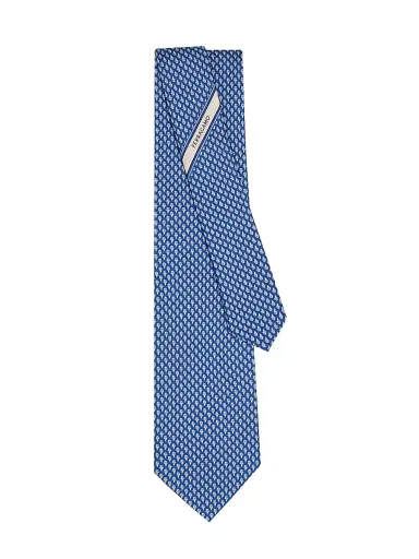 Ferragamo Men's Amaro Silk Ice Cream Cone Tie - Navy | Thumbnail 3 Ferragamo Men's Amaro Silk Ice Cream Cone Tie - Navy | Thumbnail 3