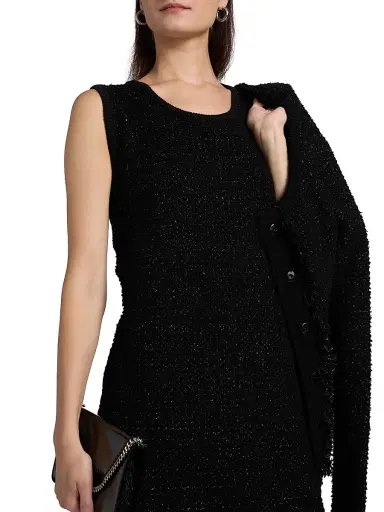 Chiara Boni La Petite Robe Women's Bilok Metallic Tweed A-Line Minidress | Thumbnail 6 Chiara Boni La Petite Robe Women's Bilok Metallic Tweed A-Line Minidress | Thumbnail 6