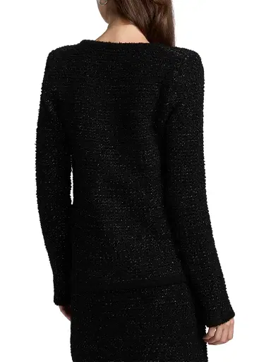 Chiara Boni La Petite Robe Women's Borant Metallic Tweed Cardigan - Black - Size Small | Thumbnail 5 Chiara Boni La Petite Robe Women's Borant Metallic Tweed Cardigan - Black - Size Small | Thumbnail 5
