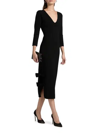 Chiara Boni La Petite Robe Women's Dillak Pepper V-Neck Knit Dress | Thumbnail 2 Chiara Boni La Petite Robe Women's Dillak Pepper V-Neck Knit Dress | Thumbnail 2