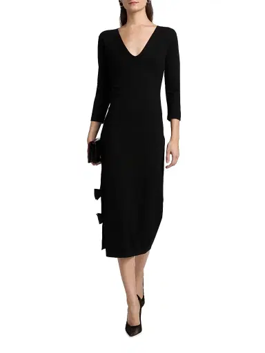 Chiara Boni La Petite Robe Women's Dillak Pepper V-Neck Knit Dress | Thumbnail 3 Chiara Boni La Petite Robe Women's Dillak Pepper V-Neck Knit Dress | Thumbnail 3