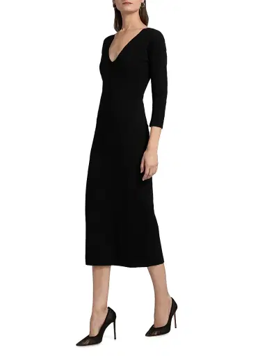 Chiara Boni La Petite Robe Women's Dillak Pepper V-Neck Knit Dress | Thumbnail 4 Chiara Boni La Petite Robe Women's Dillak Pepper V-Neck Knit Dress | Thumbnail 4