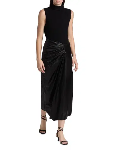 Chiara Boni La Petite Robe Women's Rahma Splendid Relaxed-Fit Ruched Midi-Skirt | Thumbnail 2 Chiara Boni La Petite Robe Women's Rahma Splendid Relaxed-Fit Ruched Midi-Skirt | Thumbnail 2