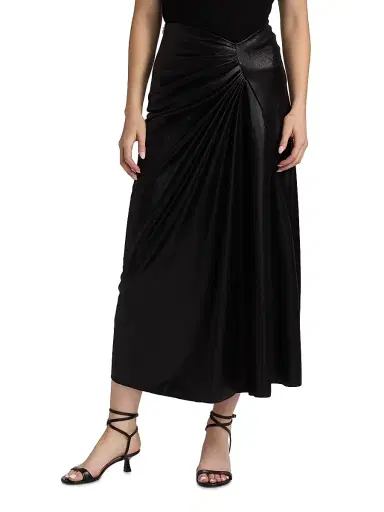 Chiara Boni La Petite Robe Women's Rahma Splendid Relaxed-Fit Ruched Midi-Skirt | Thumbnail 3 Chiara Boni La Petite Robe Women's Rahma Splendid Relaxed-Fit Ruched Midi-Skirt | Thumbnail 3