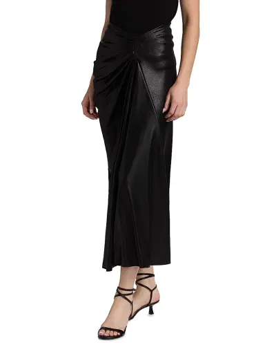 Chiara Boni La Petite Robe Women's Rahma Splendid Relaxed-Fit Ruched Midi-Skirt | Thumbnail 4 Chiara Boni La Petite Robe Women's Rahma Splendid Relaxed-Fit Ruched Midi-Skirt | Thumbnail 4