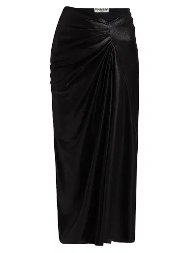 Chiara Boni La Petite Robe Women's Rahma Splendid Relaxed-Fit Ruched Midi-Skirt | Thumbnail 1 Chiara Boni La Petite Robe Women's Rahma Splendid Relaxed-Fit Ruched Midi-Skirt | Thumbnail 1