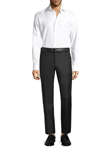 Isaia Men's Gregory Basic Wool Trousers - Black - Size 50 | Thumbnail 2 Isaia Men's Gregory Basic Wool Trousers - Black - Size 50 | Thumbnail 2