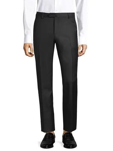 Isaia Men's Gregory Basic Wool Trousers - Black - Size 50 | Thumbnail 1 Isaia Men's Gregory Basic Wool Trousers - Black - Size 50 | Thumbnail 1