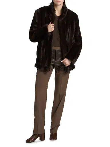 MM6 MAISON MARGIELA Women's Faux-Fur Jacket - Brown - Size 0 | Thumbnail 2 MM6 MAISON MARGIELA Women's Faux-Fur Jacket - Brown - Size 0 | Thumbnail 2