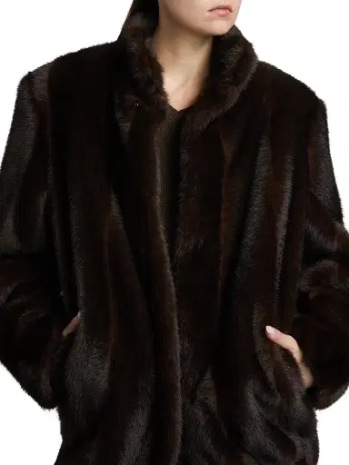 MM6 MAISON MARGIELA Women's Faux-Fur Jacket - Brown - Size 0 | Thumbnail 6 MM6 MAISON MARGIELA Women's Faux-Fur Jacket - Brown - Size 0 | Thumbnail 6